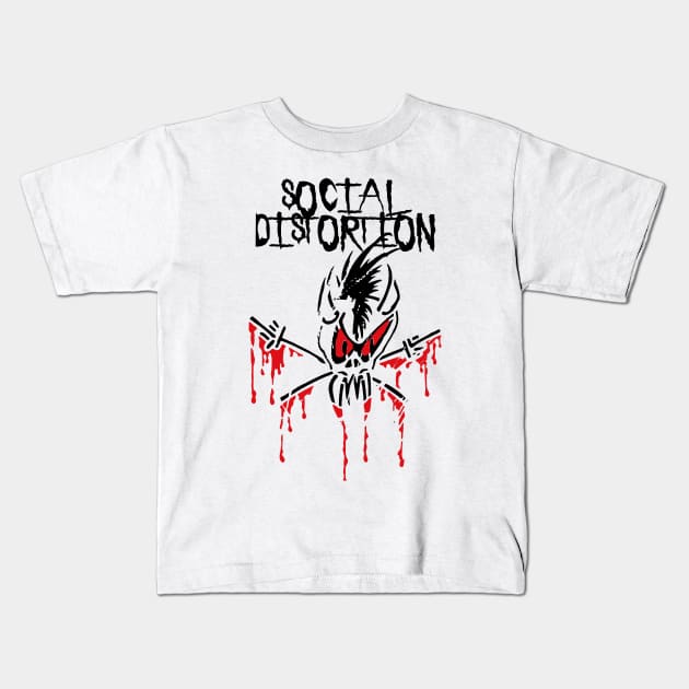 headbang social distortion Kids T-Shirt by potato cast